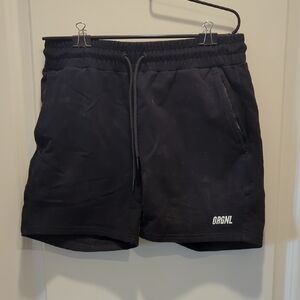 Men's Black Athletic Drawstring Shorts